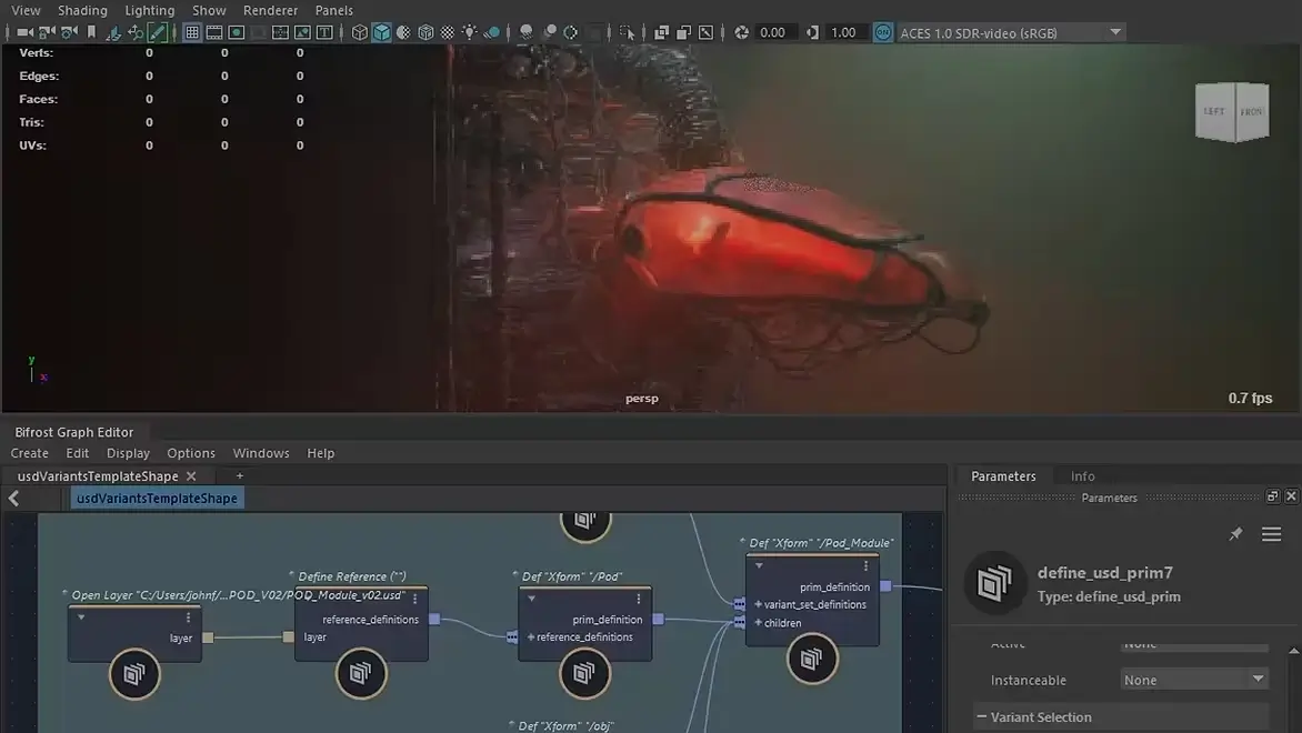 Software Autodesk Maya con rig de personaje 3D