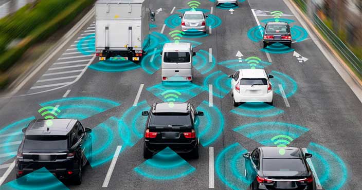 Vehículo autónomo con sensores y algoritmos de IA