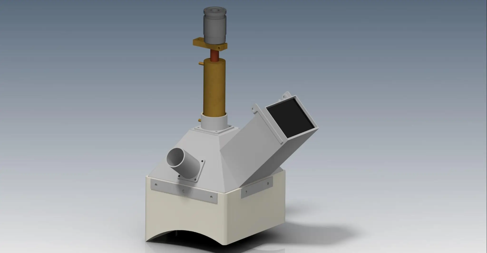 CAD design of the automated welding head with the heat-resistant inspection screen and the parameter control system